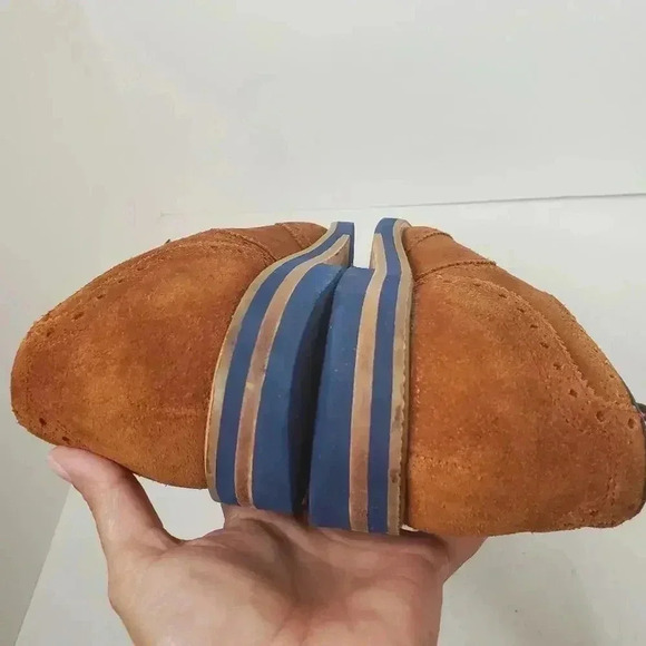 Ted Baker Brown Perforated Leather Wingtip Lace Up Shoes 10 - Picture 8 of 10